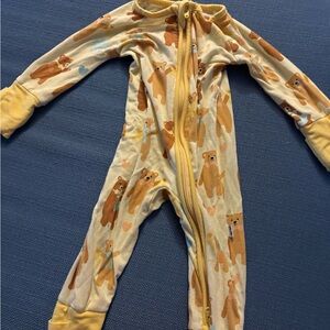 Little Sleepies Yellow Bear Print Footie